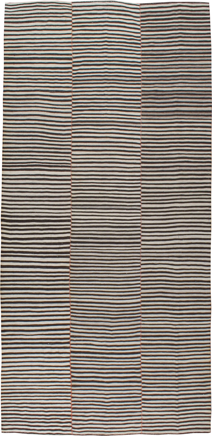 Vintage Persian Flatweave Kilim Gallery Rug, No.22485 - Galerie Shabab