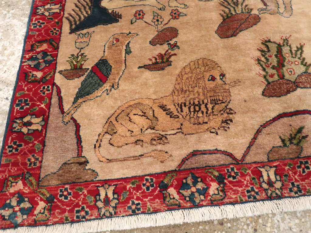 Vintage Persian Tabriz Pictorial Rug, No.22999 - Galerie Shabab