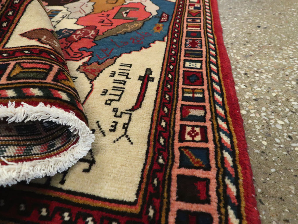 Vintage Tabriz Pictorial Map Rug, No.23004 - Galerie Shabab