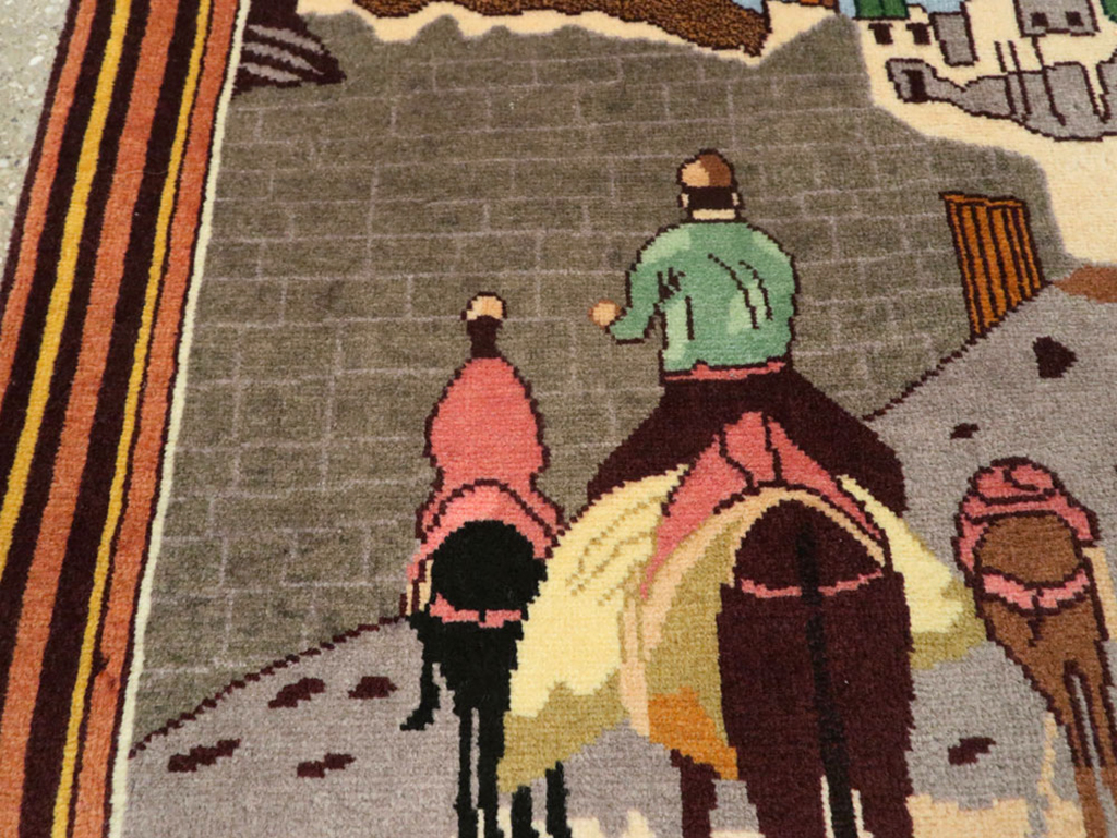 Vintage Persian Tabriz Pictorial Rug, No.23068 - Galerie Shabab