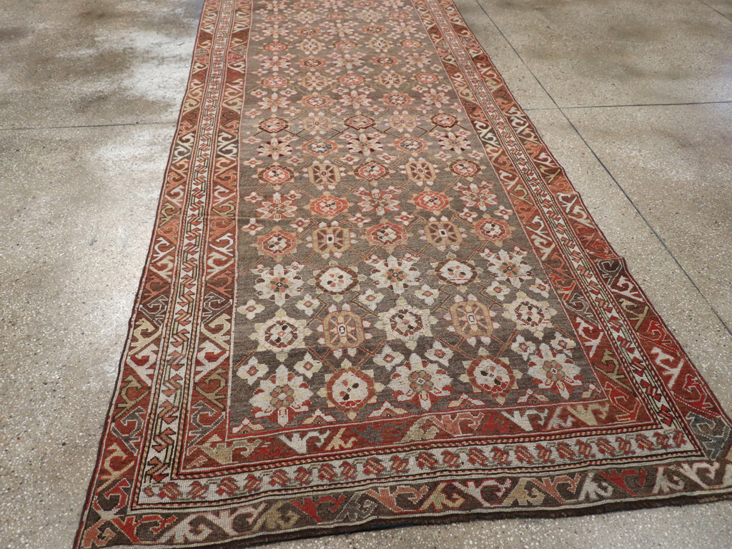 Antique Persian Kurdish Wide Gallery Runner, No.23318 - Galerie Shabab