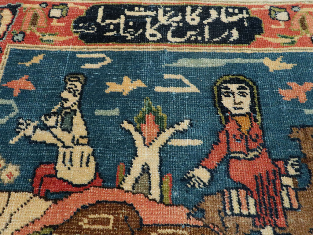 Antique Persian Tabriz Pictorial Rug, No.23331 - Galerie Shabab