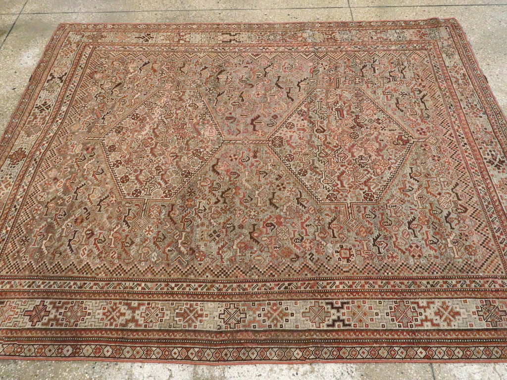 Antique Persian Afshar Accent Rug, No.23576 - Galerie Shabab