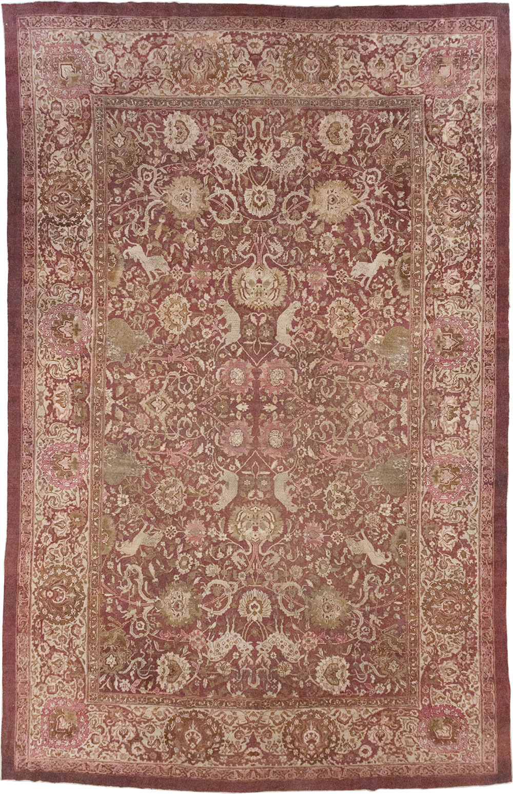 Antique Indian Agra Pictorial Oversize Carpet, No.23611 - Galerie Shabab
