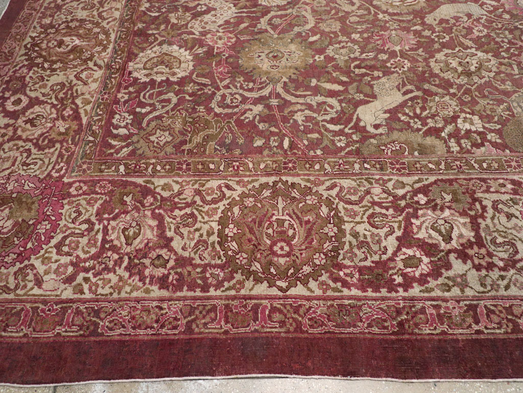 Antique Indian Agra Pictorial Oversize Carpet, No.23611 - Galerie Shabab