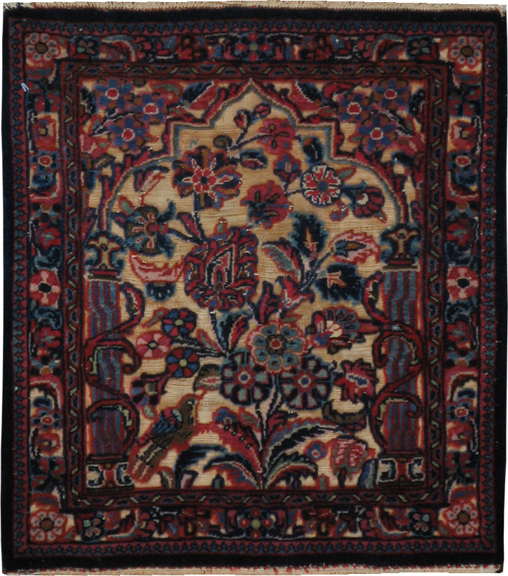 Vintage Persian Kashan Square Rug, No.23720 - Galerie Shabab