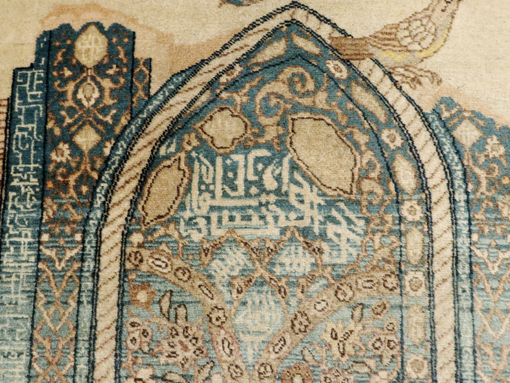 Vintage Persian Tabriz Pictorial Rug, No.23768 - Galerie Shabab