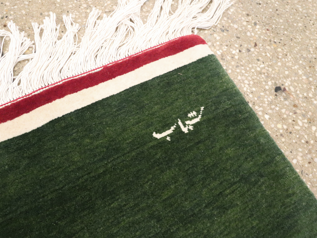 Vintage Persian Tabriz Flag Pictorial Rug, No.24189 - Galerie Shabab