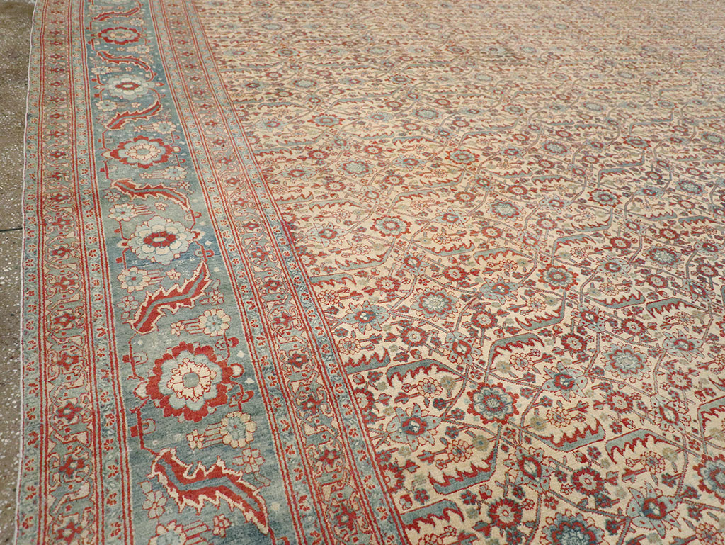Antique Persian Senneh Tabriz Oversize Carpet, No.24205 - Galerie Shabab