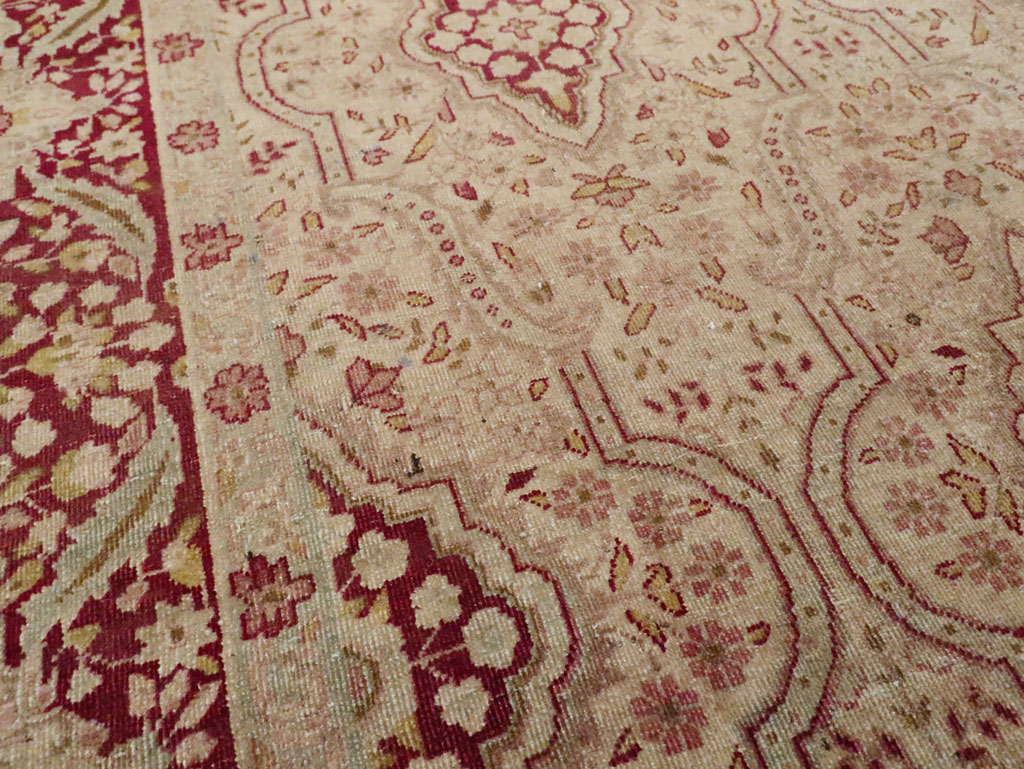 Antique Persian Tabriz Accent Rug, No.24442 - Galerie Shabab