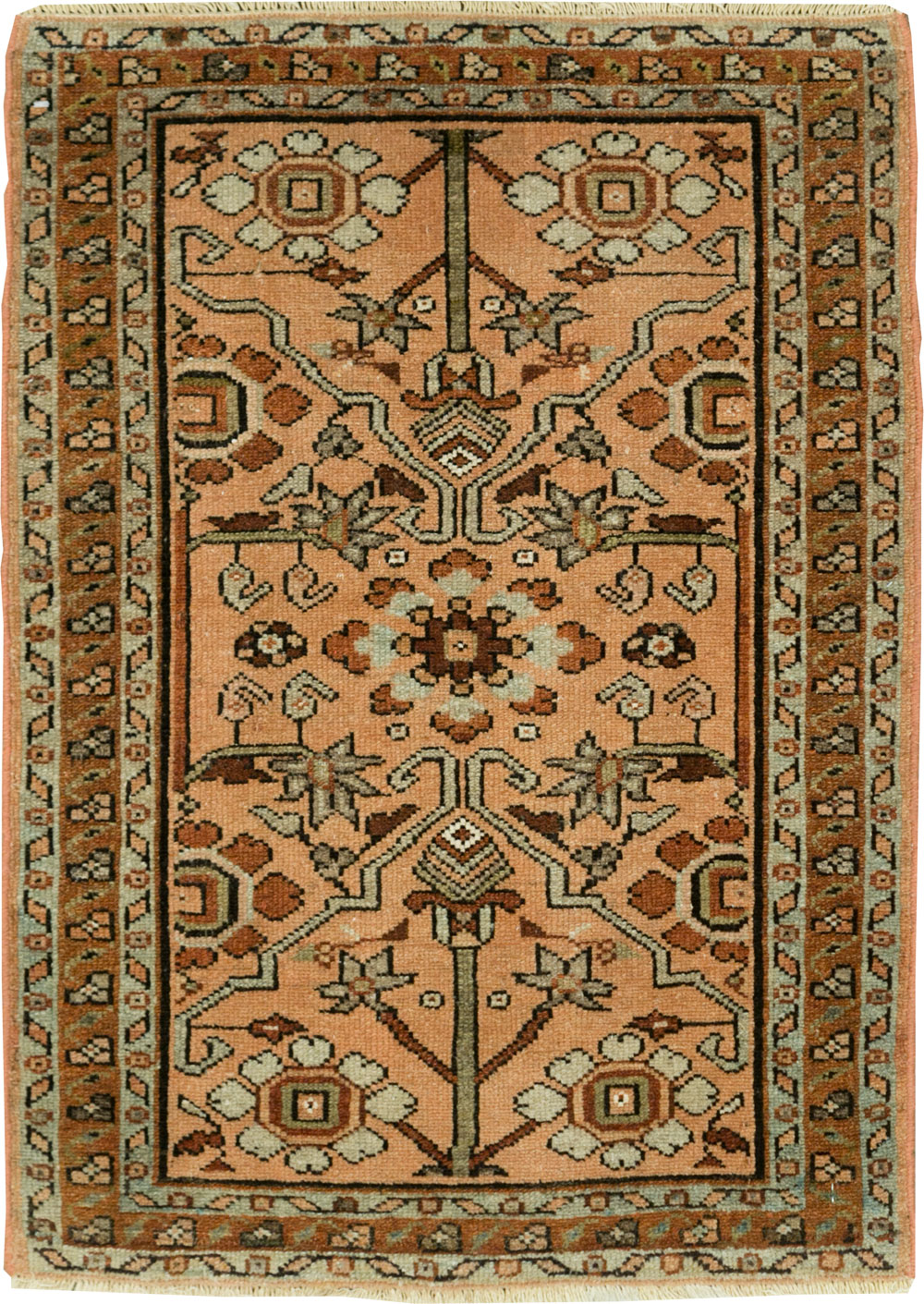 Vintage Persian Malayer Throw Rug, No.24447 - Galerie Shabab
