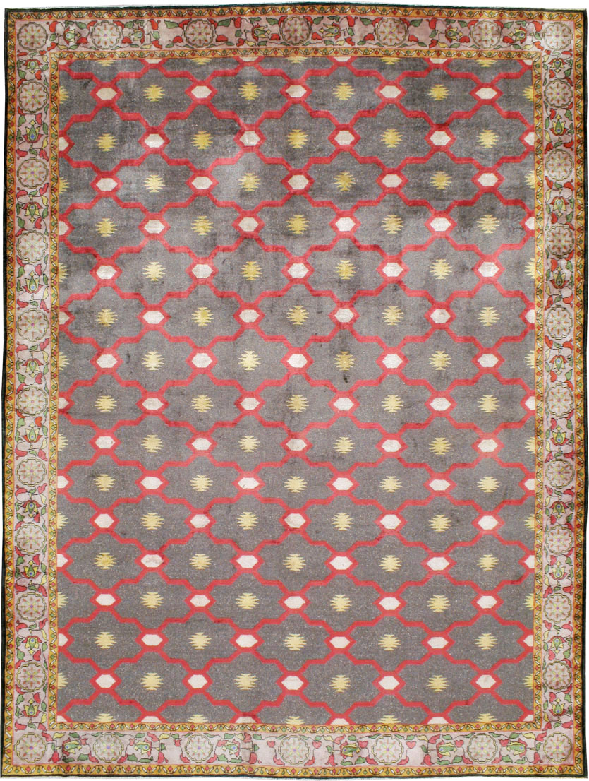 Vintage Indian Silk Agra Room Size Carpet, No.24652 - Galerie Shabab