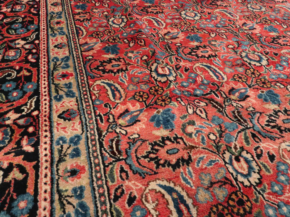Vintage Persian Mashad Carpet, No.24825 - Galerie Shabab