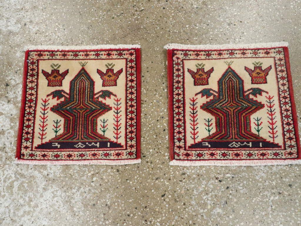 Vintage Persian Pictorial Baluch Rug (Pair: 1 of 2), No.24899 - Galerie Shabab