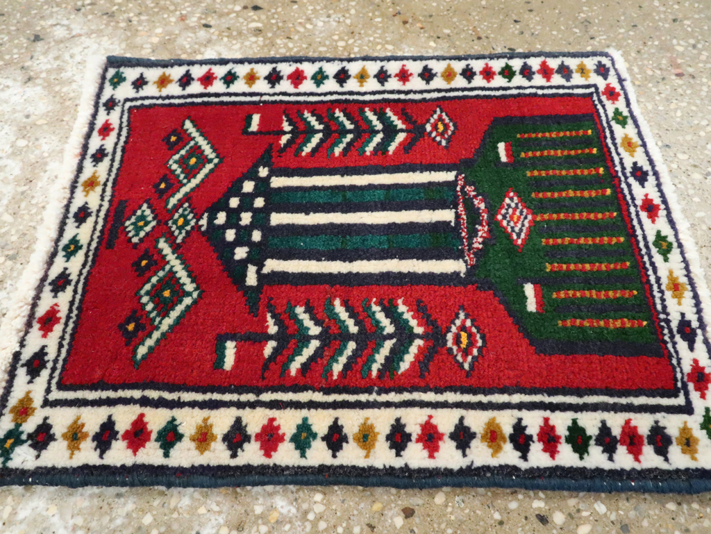 Vintage Persian Pictorial Baluch Rug (Pair: 1 of 2), No.24905 - Galerie Shabab