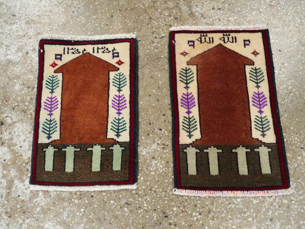 Vintage Persian Pictorial Baluch Rug (Pair: 2 of 2), No.24936 - Galerie Shabab