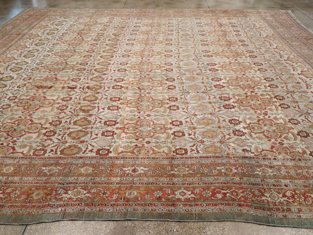 Antique Persian Bidjar Large Square Carpet, No.25092 - Galerie Shabab