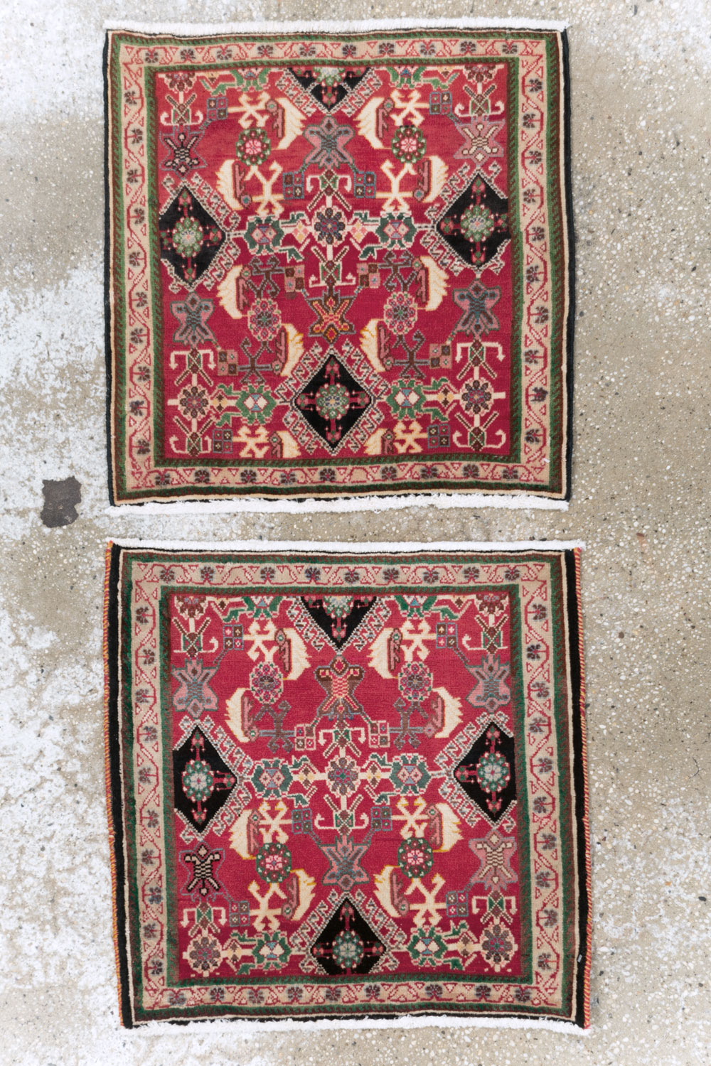 Vintage Persian Shiraz Square Rug (Pair: 2 of 2), No.25169 - Galerie Shabab