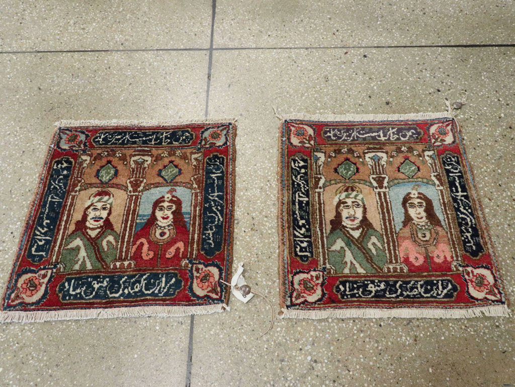 Vintage Persian Tabriz Pictorial Rug, No.25359 - Galerie Shabab