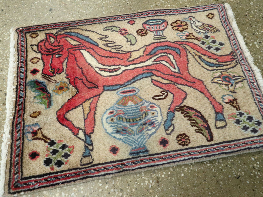 Vintage Persian Tabriz Pictorial Rug (Pair: 1 of 2), No.25601 - Galerie Shabab