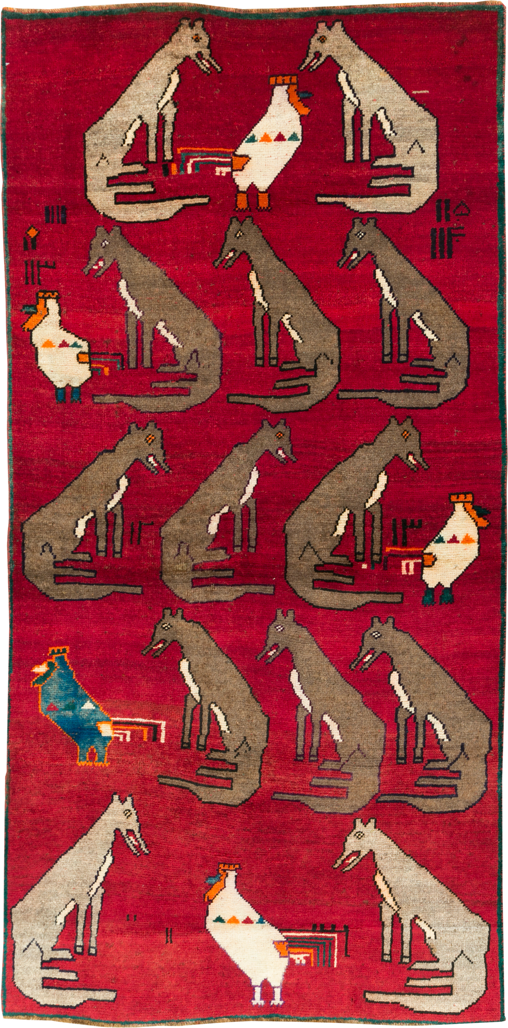 Vintage Persian Shiraz Pictorial Rug, No.25607 - Galerie Shabab