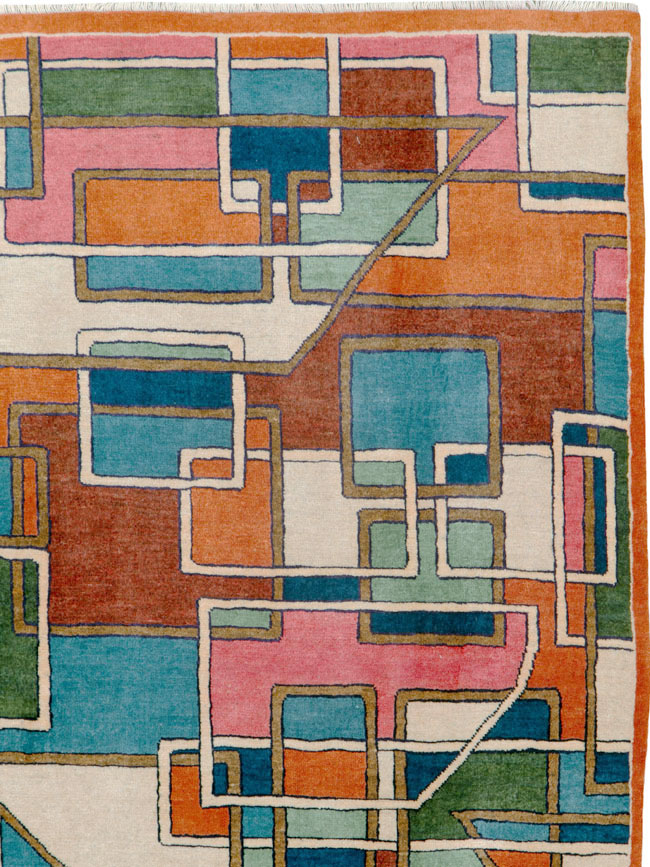 Vintage Persian Sarouk Art Deco Carpet, No.25672 - Galerie Shabab