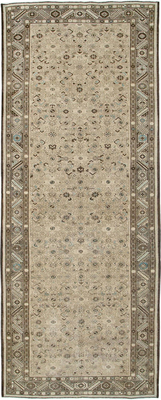 Vintage Persian Malayer Wide Gallery Runner, No.25739 - Galerie Shabab