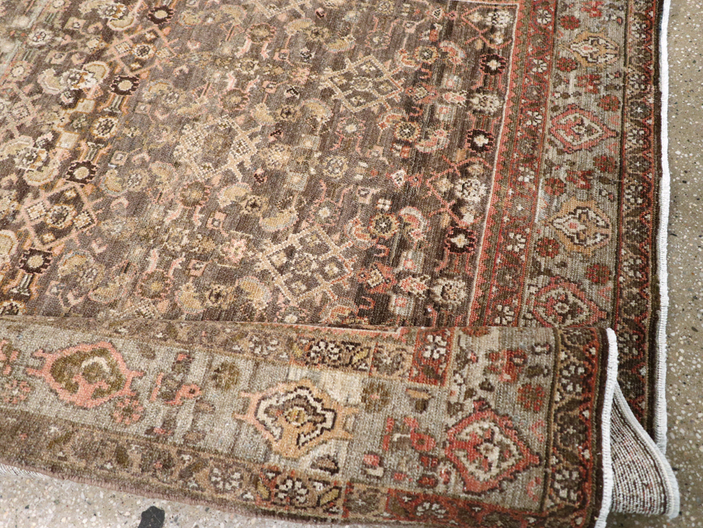 Vintage Persian Malayer Wide Gallery Runner, No.25776 - Galerie Shabab