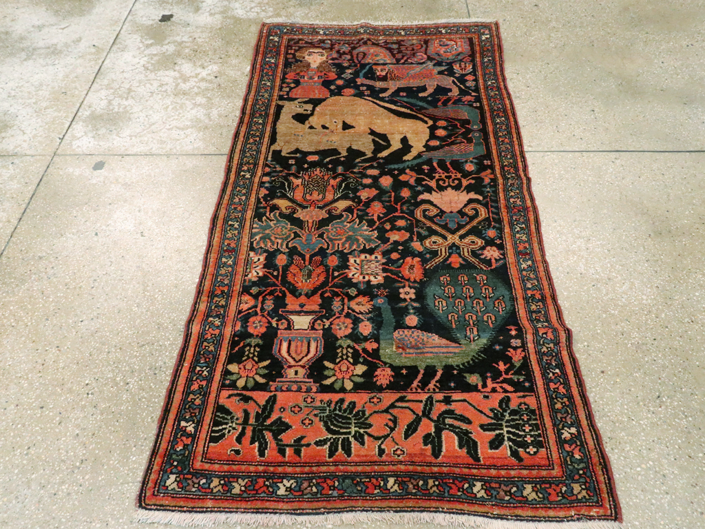 Antique Persian Malayer Pictorial Rug, No.25857 - Galerie Shabab