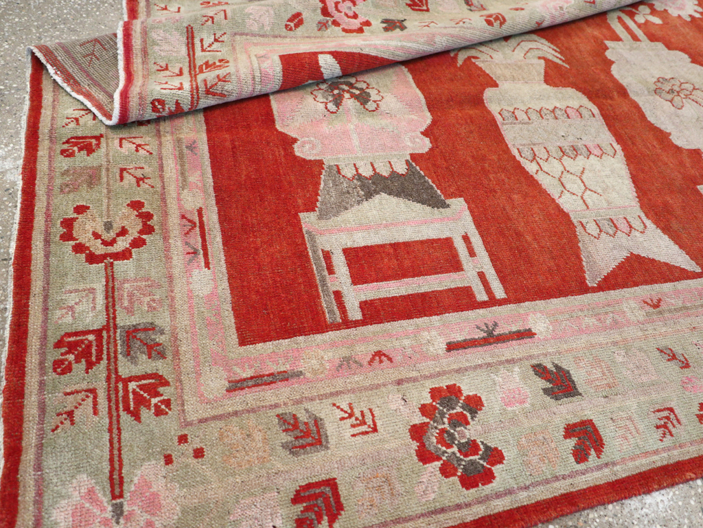 Vintage East Turkestan Khotan Pictorial Rug, No.25881 - Galerie Shabab