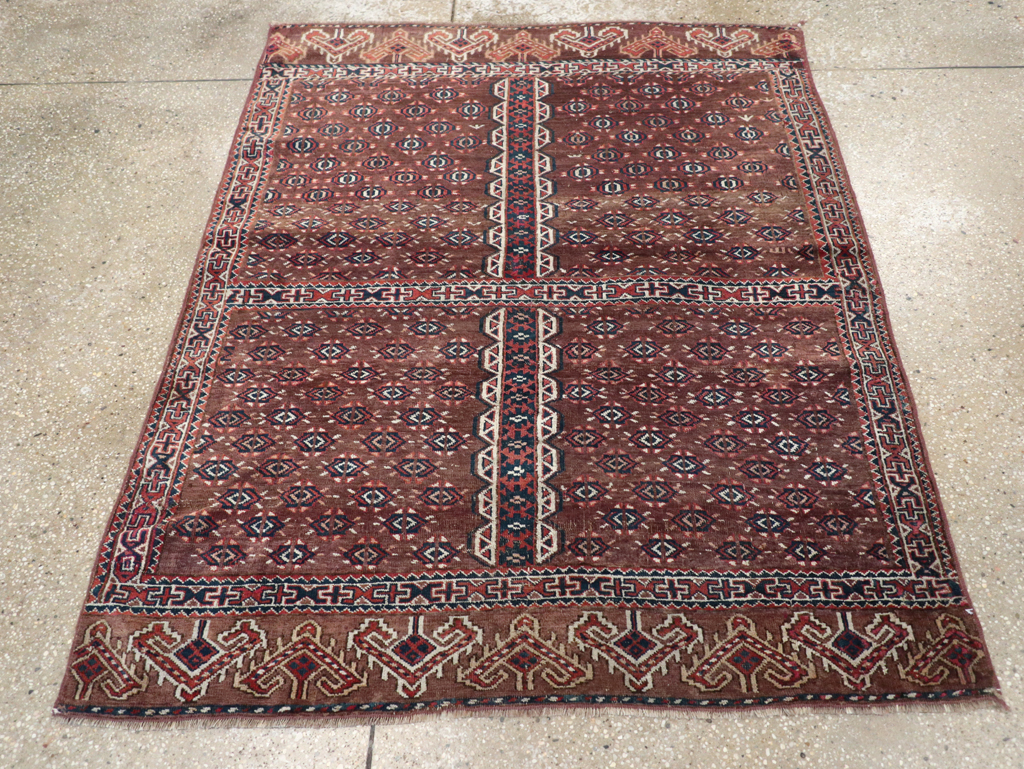 Antique Central Asian Tekke Tribal Accent Rug, No.25991 - Galerie Shabab