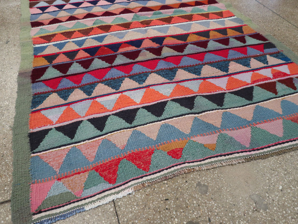 Vintage Persian Flatweave Accent Rug, No.26079 - Galerie Shabab