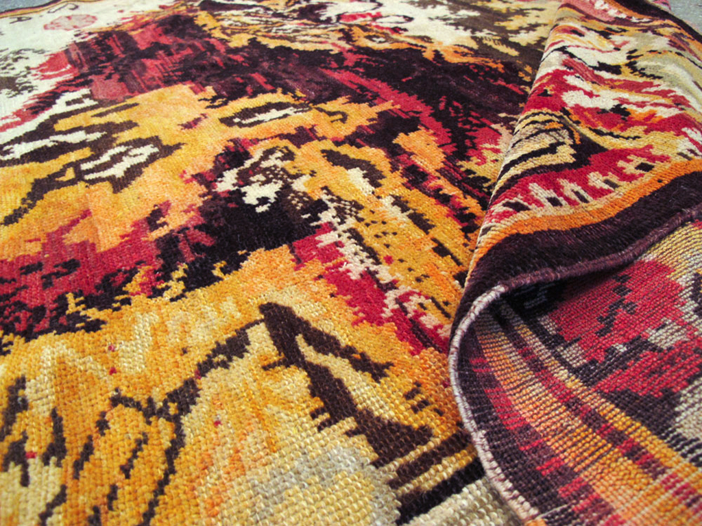 Vintage Pictorial Karabagh Rug, No.26458 - Galerie Shabab