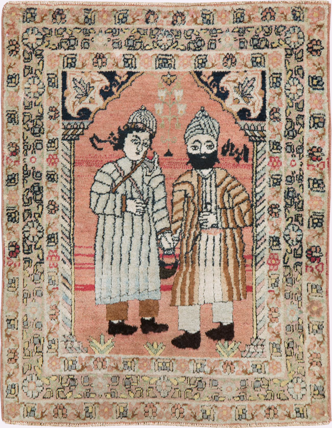 Antique Lavar Kerman Pictorial Rug, No.26467 - Galerie Shabab