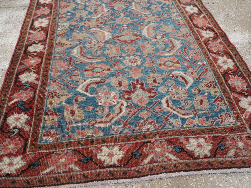 Antique Persian Heriz Throw Rug, No.26667 - Galerie Shabab