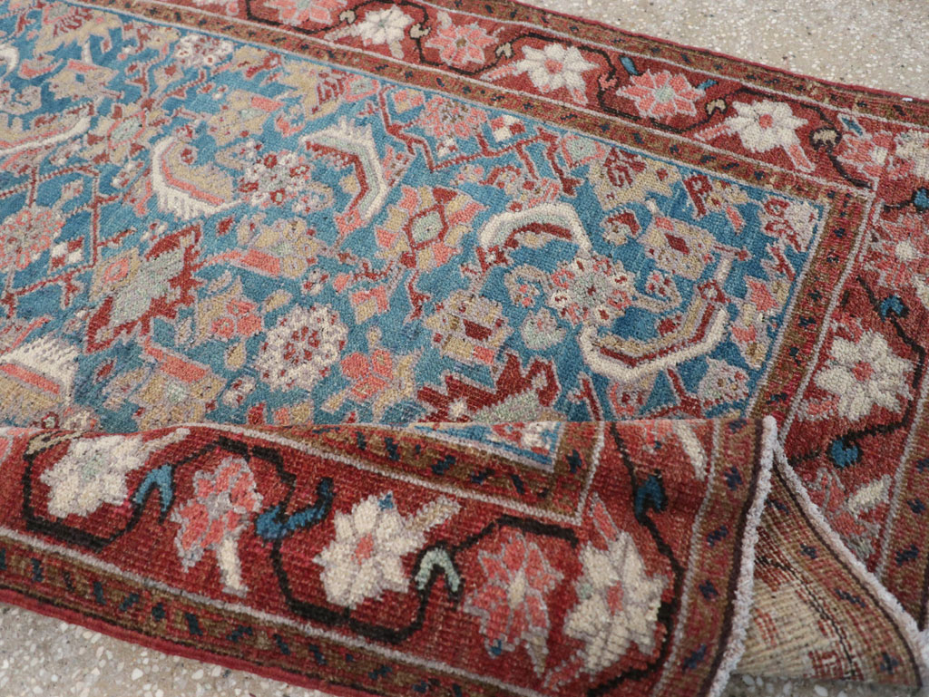 Antique Persian Heriz Throw Rug, No.26667 - Galerie Shabab