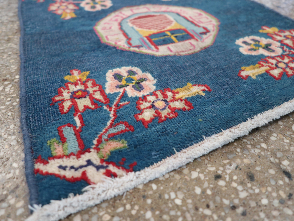 Vintage Persian Mashad Pictorial Throw Rug (Pair: 1 of 2), No.26680 - Galerie Shabab