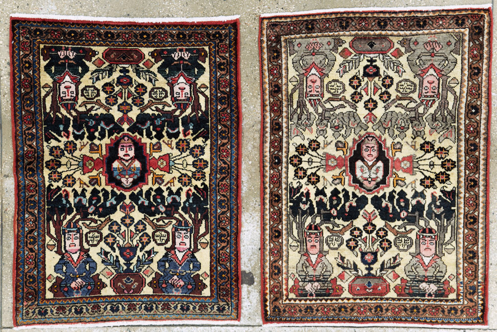 Vintage Persian Malayer Pictorial Rug (Pair: 2 of 2), No.26694 - Galerie Shabab