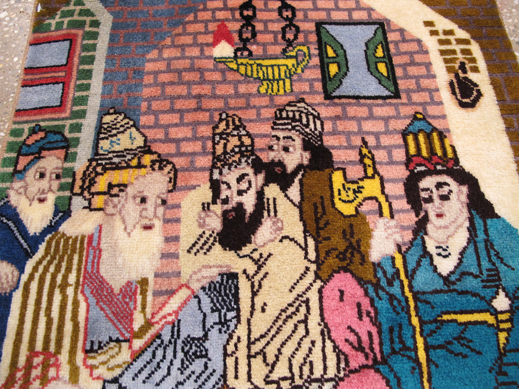 Vintage Persian Tabriz Pictorial Rug, No.26706 - Galerie Shabab