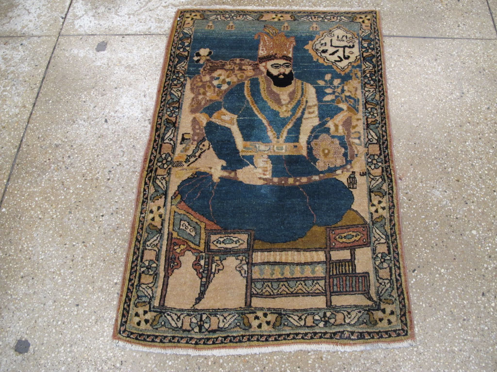 Antique Persian Tabriz Pictorial Rug, No.26782 - Galerie Shabab