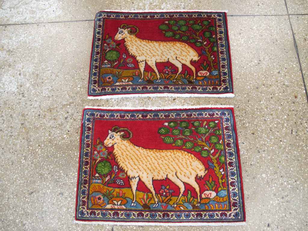 Vintage Persian Tabriz Pictorial Rug (Pair: 1 of 2), No.26788 - Galerie Shabab