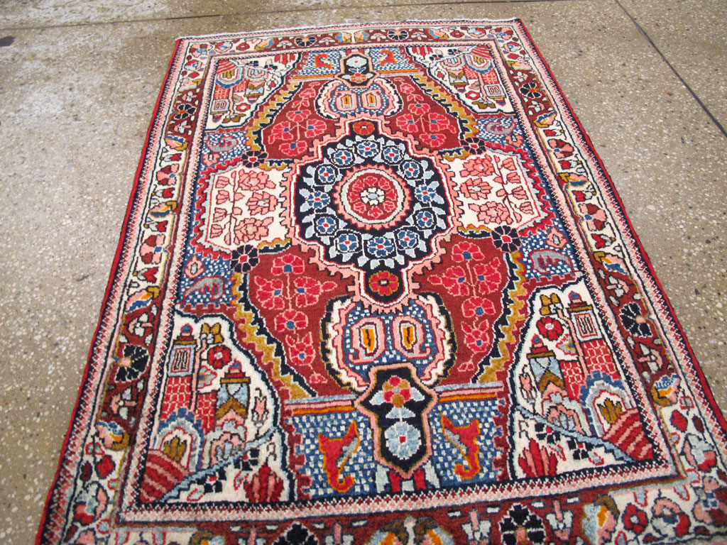 Vintage Persian Sarouk Throw Rug (Pair: 1 of 2), No.26792 - Galerie Shabab