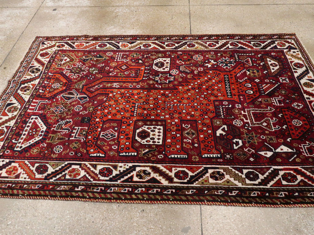 Vintage Pictorial Qashqai Rug, No.26794 - Galerie Shabab