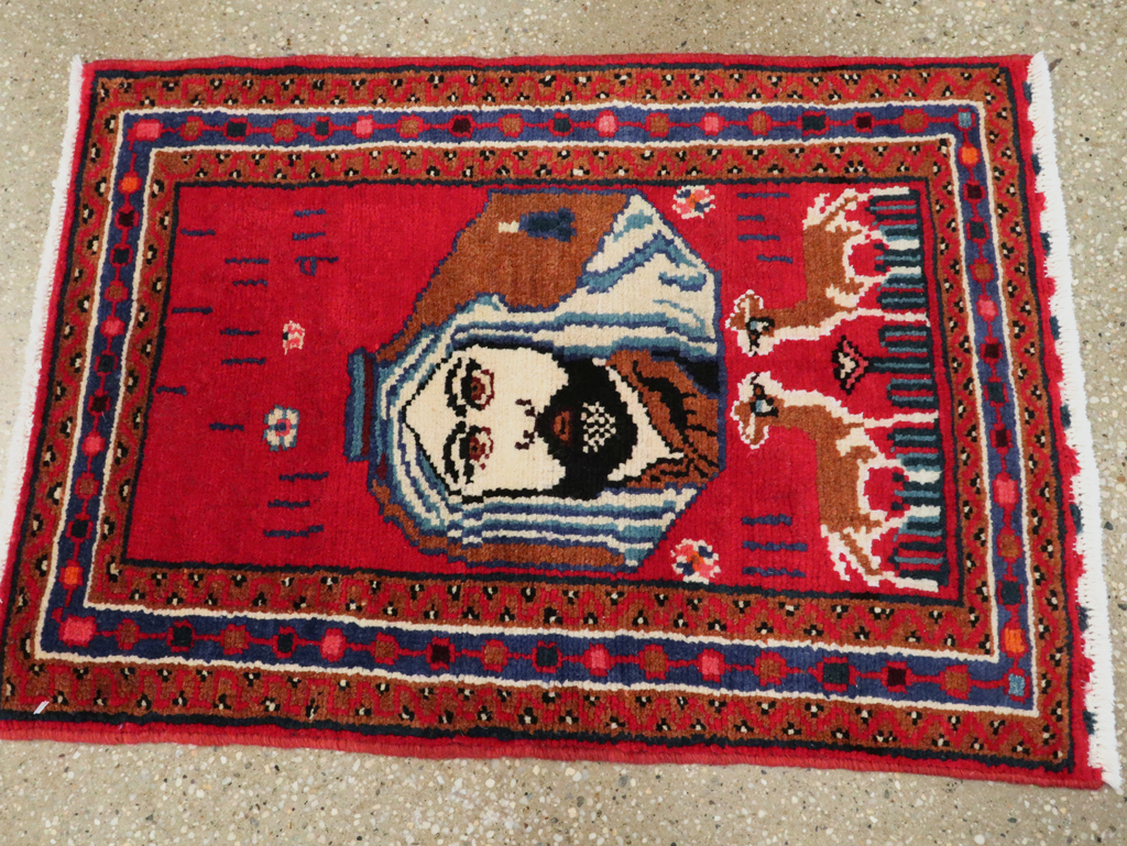 Vintage Persian Hamadan Pictorial Rug, No.26832 - Galerie Shabab