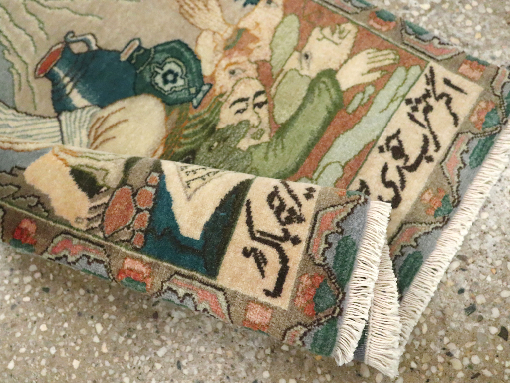 Vintage Persian Tabriz Pictorial Rug (Pair: 2 of 2), No.26840 - Galerie Shabab