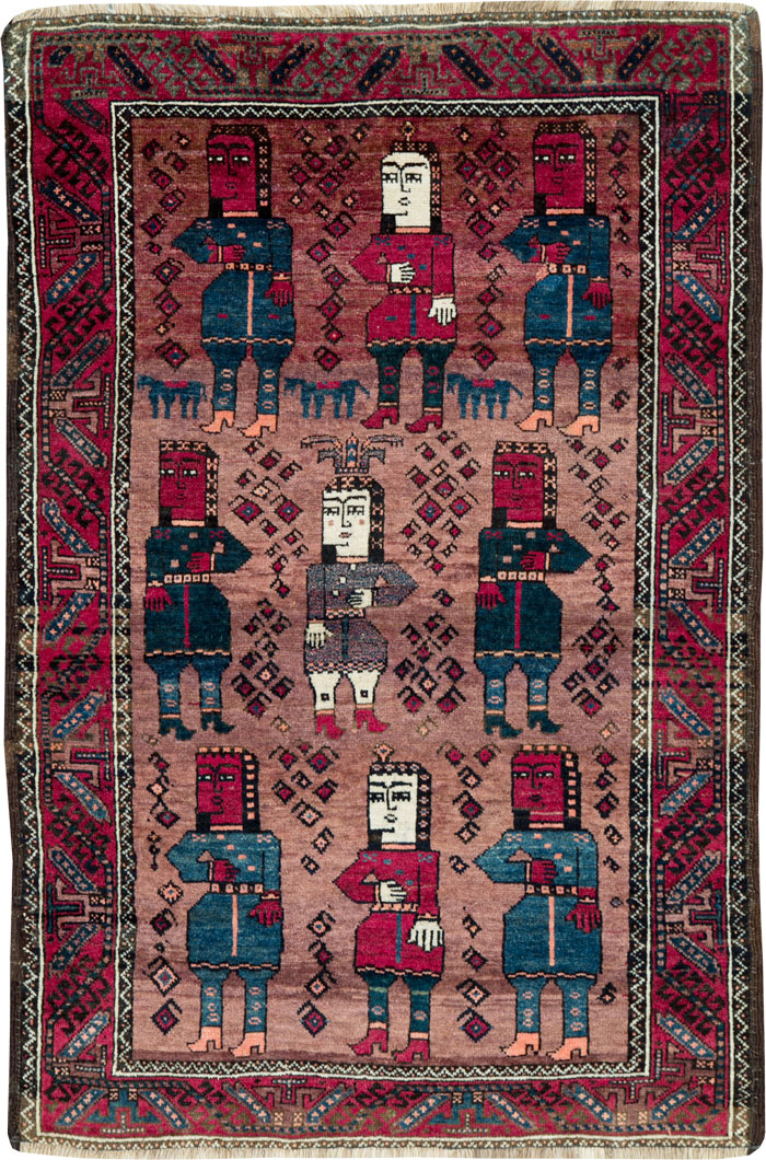 Vintage Persian Pictorial Baluch Rug, No.26841 - Galerie Shabab
