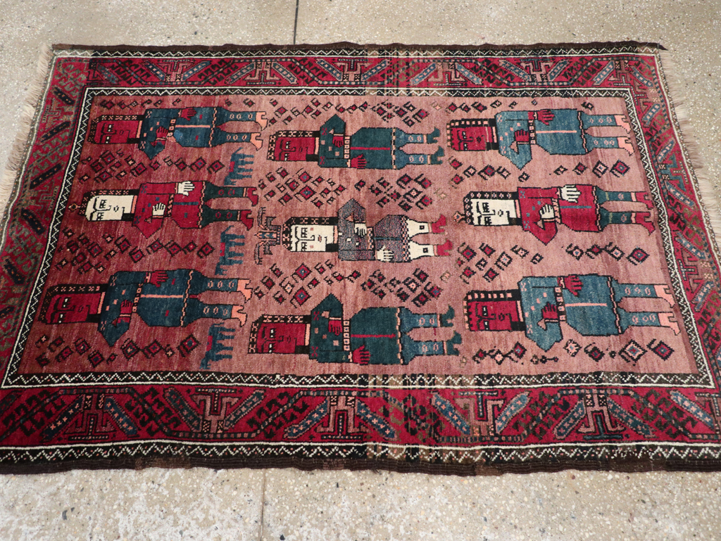 Vintage Persian Pictorial Baluch Rug, No.26841 - Galerie Shabab