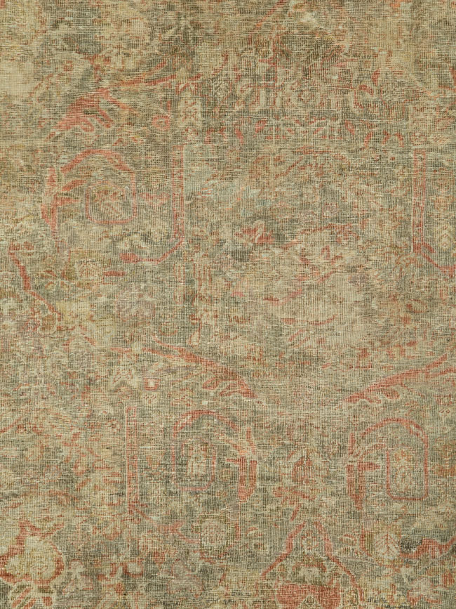 Antique Persian Mahal Distressed Carpet, No.27025 - Galerie Shabab