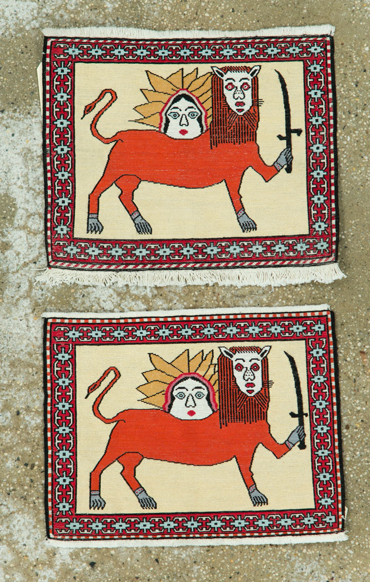 Vintage Persian Pictorial Kilim (Pair: 1 of 2), No.27057 - Galerie Shabab