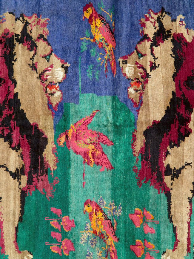 Vintage Caucasian Karabagh Pictorial Accent Rug, No.27062 - Galerie Shabab